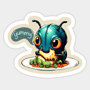 beetle eat on the plate Sticker